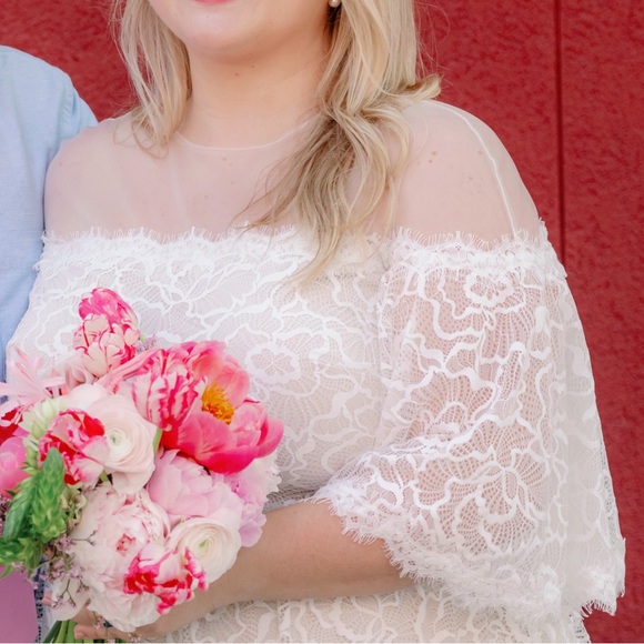 Tadashi Shoji  Off-The-Shoulder Lace Dress - Picture 15 of 15